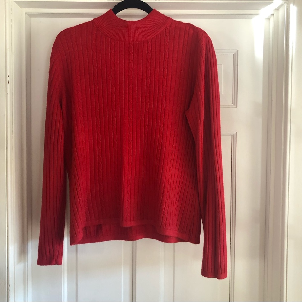 Croft & Borrow Red Mock Neck Sweater
